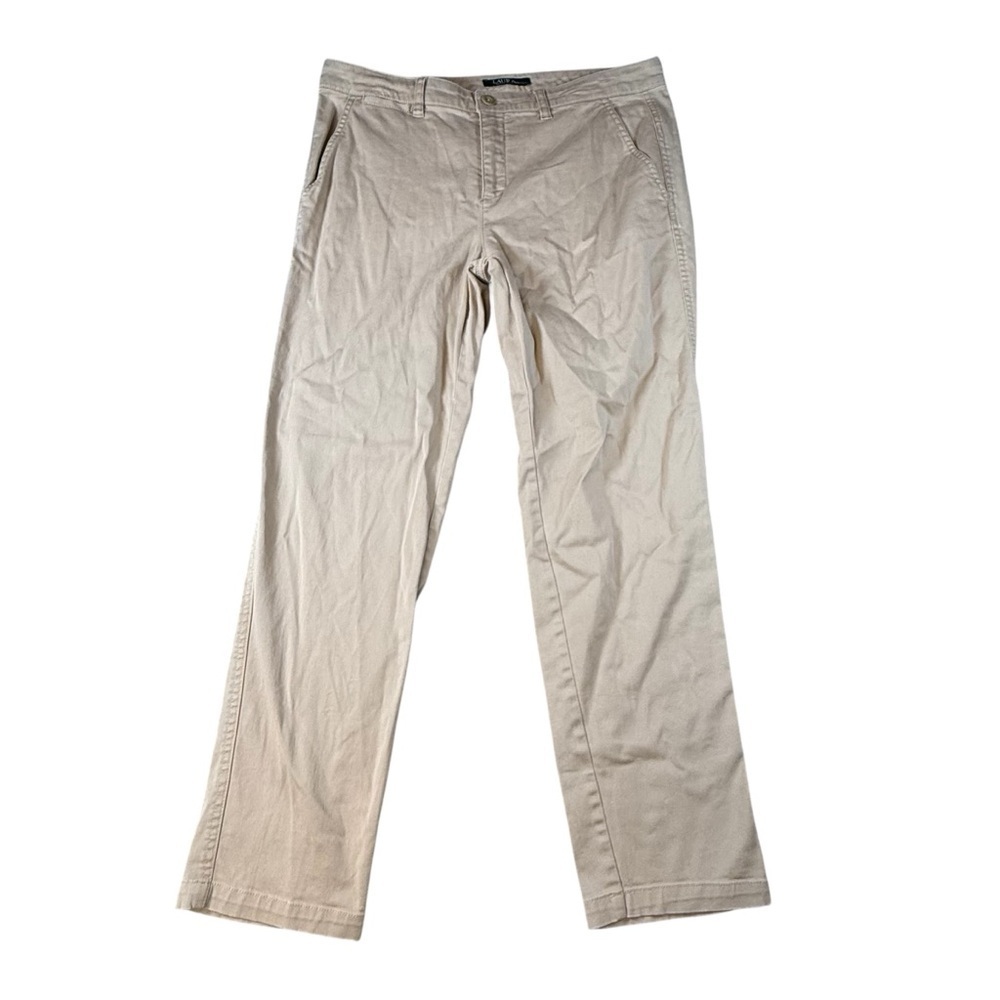 Lauren Ralph Lauren Size 8 Beige Chino Pants Women’s Straight Leg Preppy Khaki